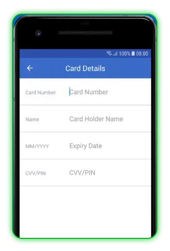 اضف معلومات بطاقتك البنكية في تطبيق سداد للدفع الفوري